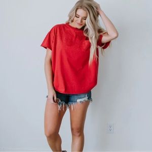 NWOT Red Pocket tee by Chelsea DeBoer
